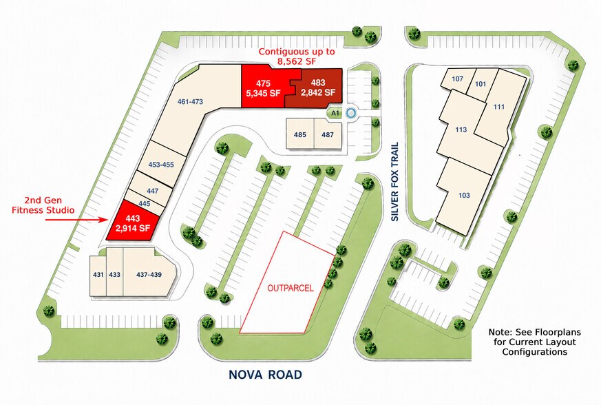 431-487 S Nova Rd, Ormond Beach, FL à louer - Plan de site - Image 3 de 10
