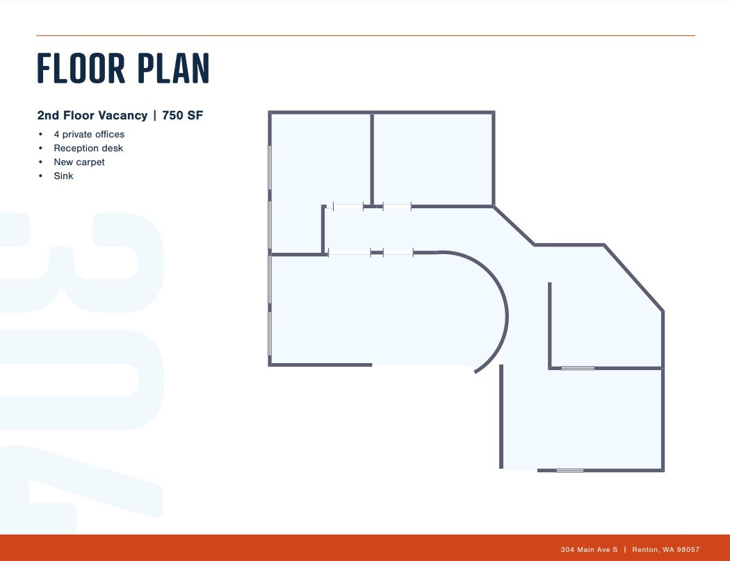 304 Main Ave S, Renton, WA à louer Plan d  tage- Image 1 de 1