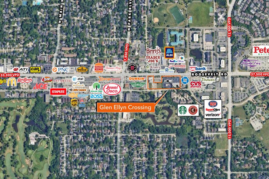 701-719 Roosevelt Rd, Glen Ellyn, IL à louer - Photo du bâtiment - Image 3 de 3