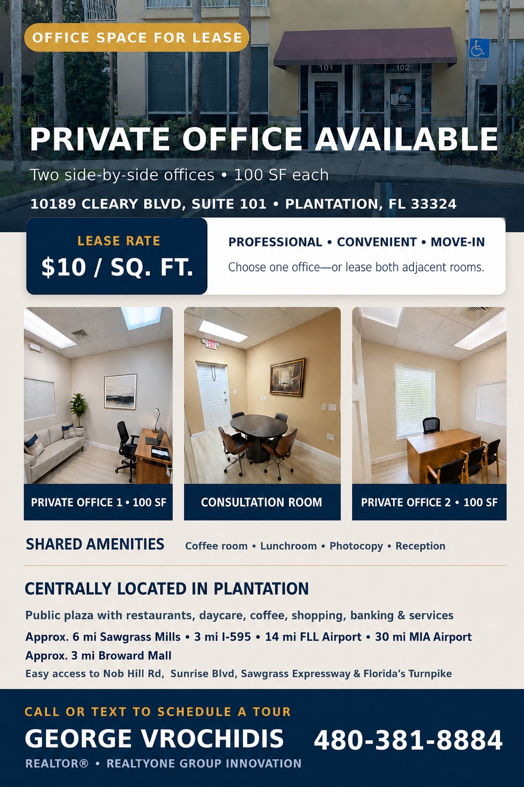 10189 Cleary Blvd, Plantation, FL for lease Interior Photo- Image 1 of 7
