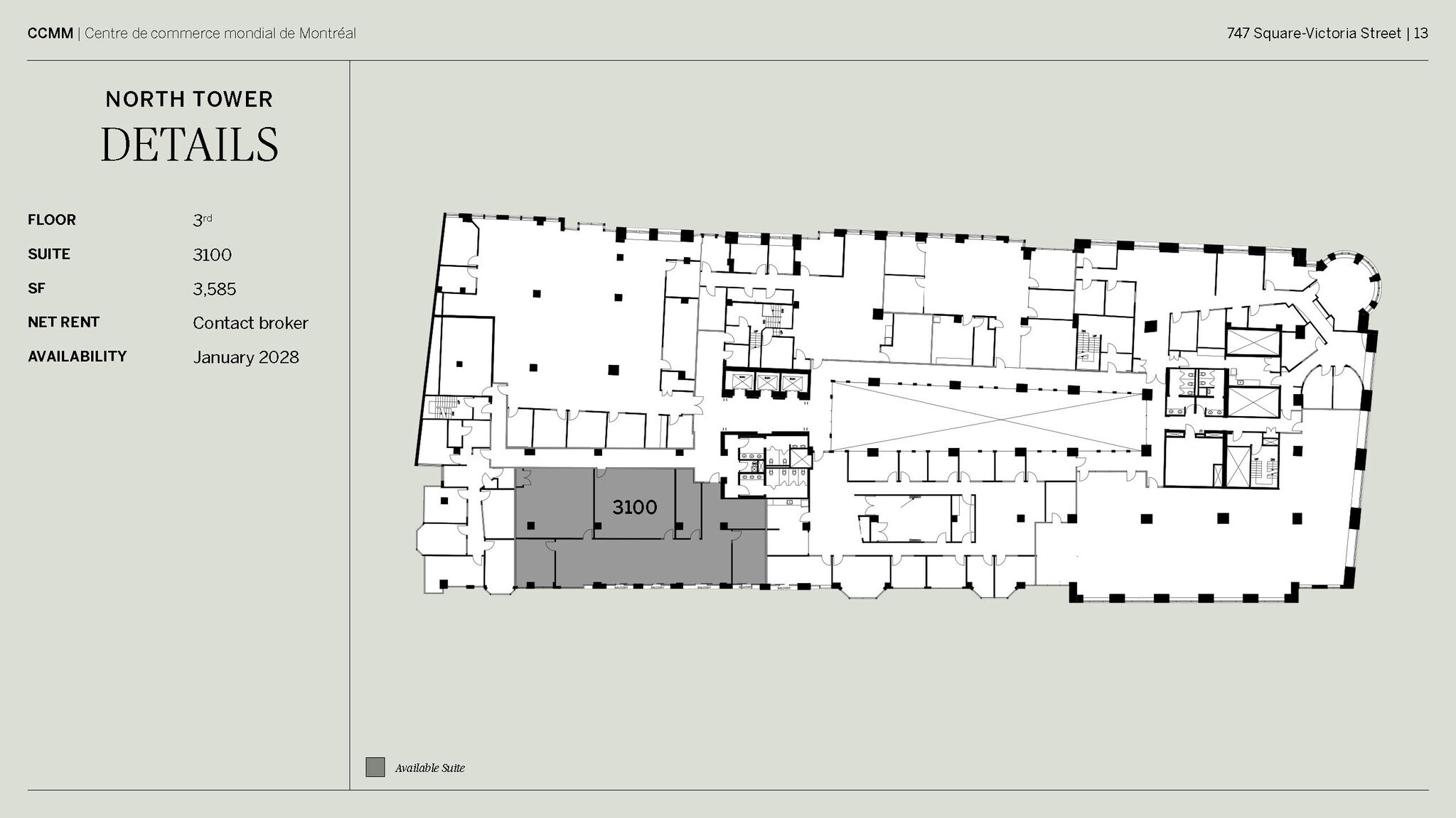 747 Rue Du Square-Victoria, Montréal, QC à louer Plan d’étage- Image 1 de 1