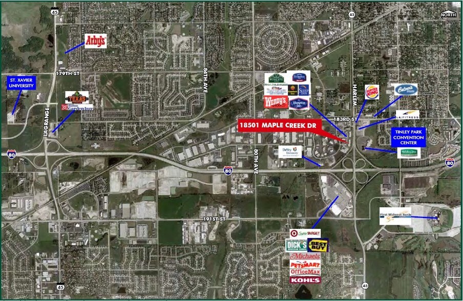 18501 Maple Creek Dr, Tinley Park, IL à louer - Aérien - Image 2 de 8