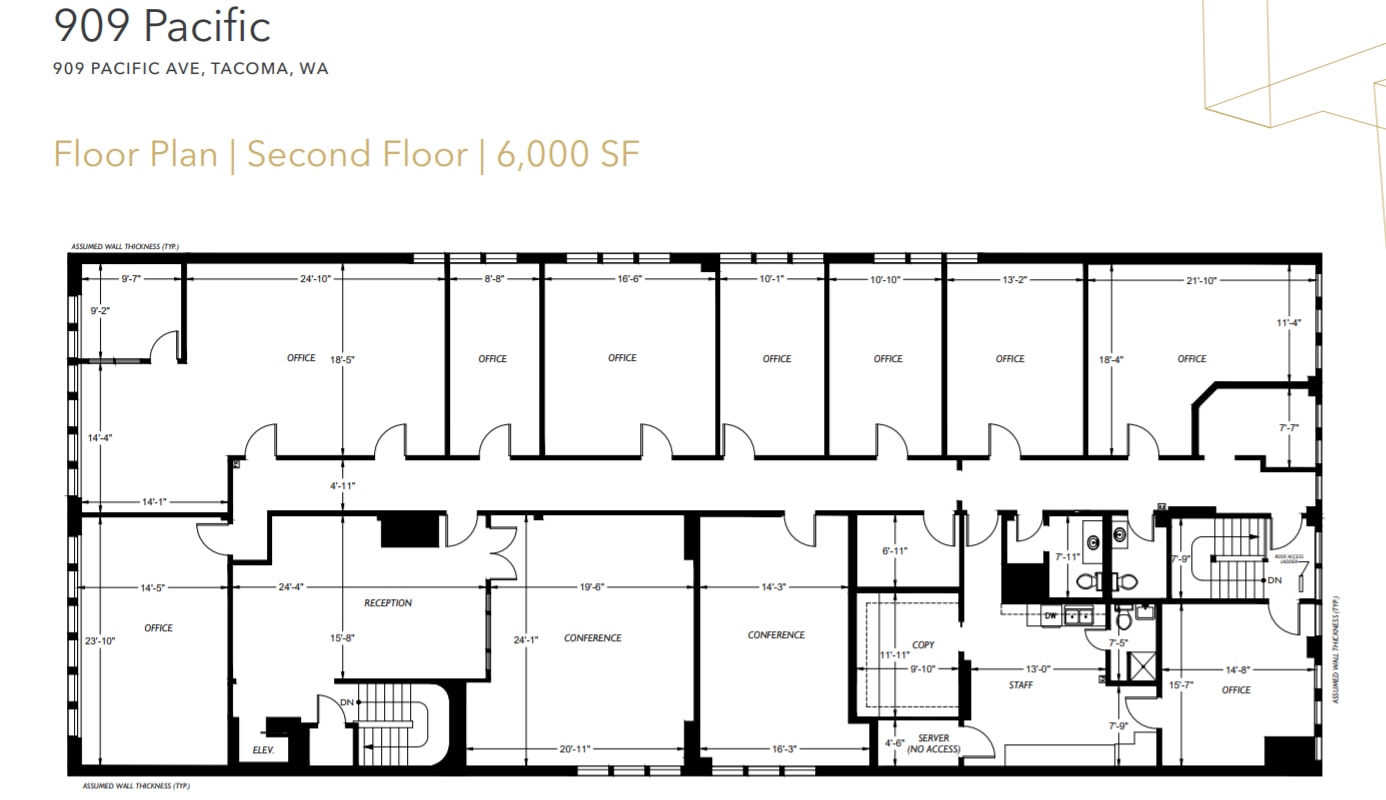 909-911 Pacific Ave, Tacoma, WA à louer Plan d’étage- Image 1 de 1