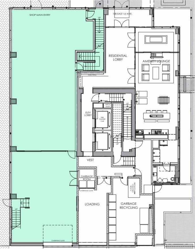 102 1st Av, Vancouver, BC à louer Plan d’étage- Image 1 de 3