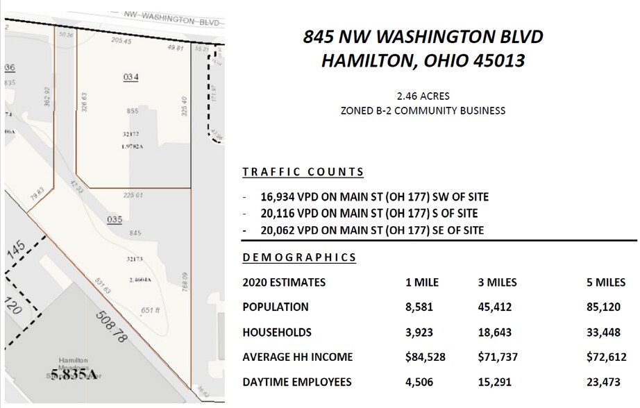 845 NW Washington Blvd, Hamilton, OH for lease - Site Plan - Image 2 of 3