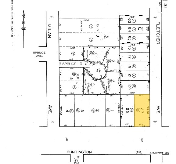 1932-1936 Huntington Dr, South Pasadena, CA à louer Plan cadastral- Image 1 de 4