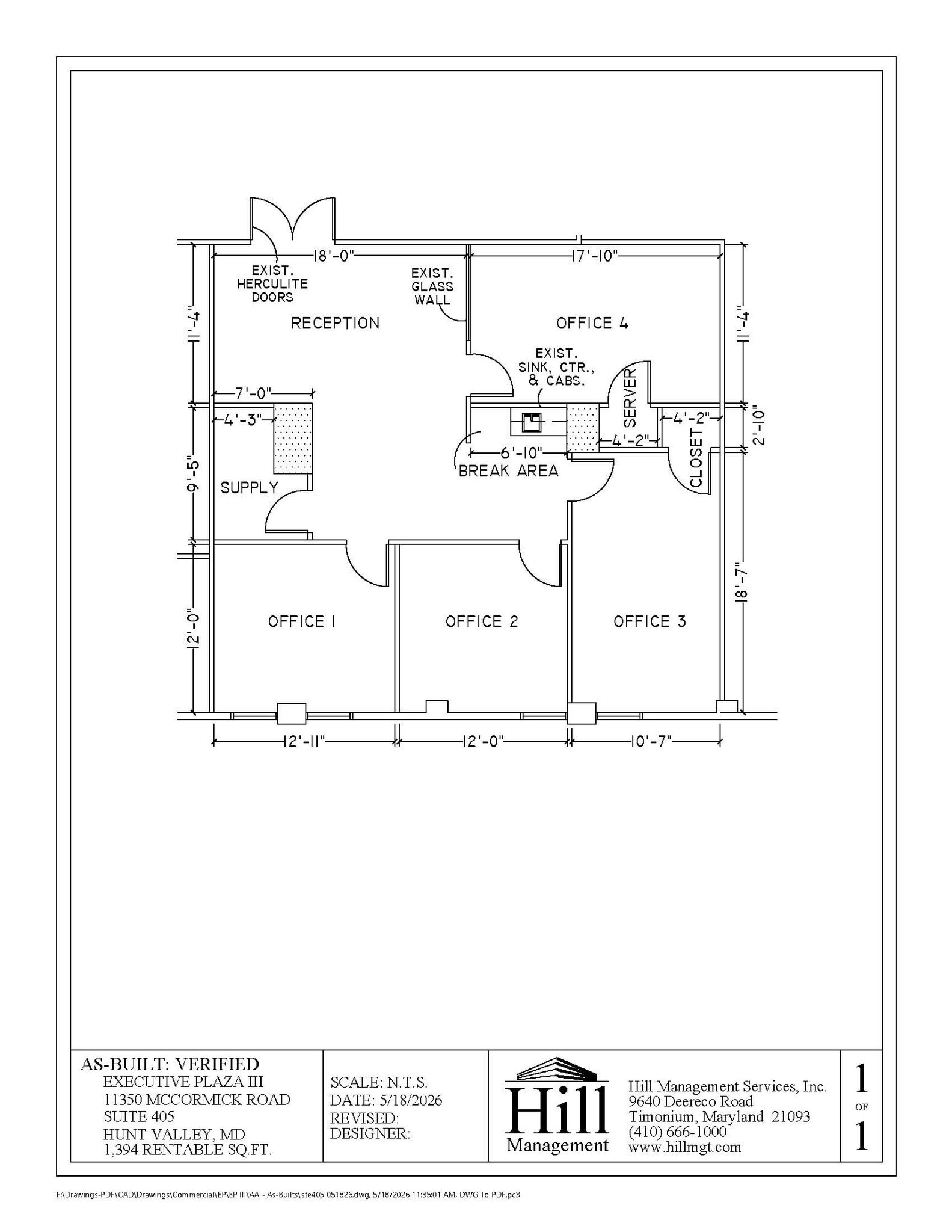 11350 McCormick Rd, Hunt Valley, MD for lease Floor Plan- Image 1 of 1
