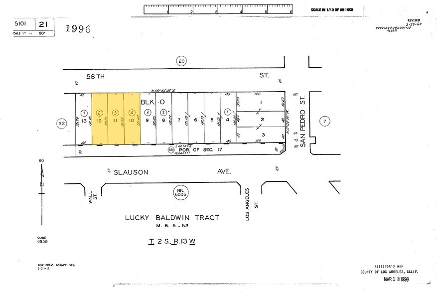 200 E 58th St, Los Angeles, CA à vendre - Plan cadastral - Image 2 de 5