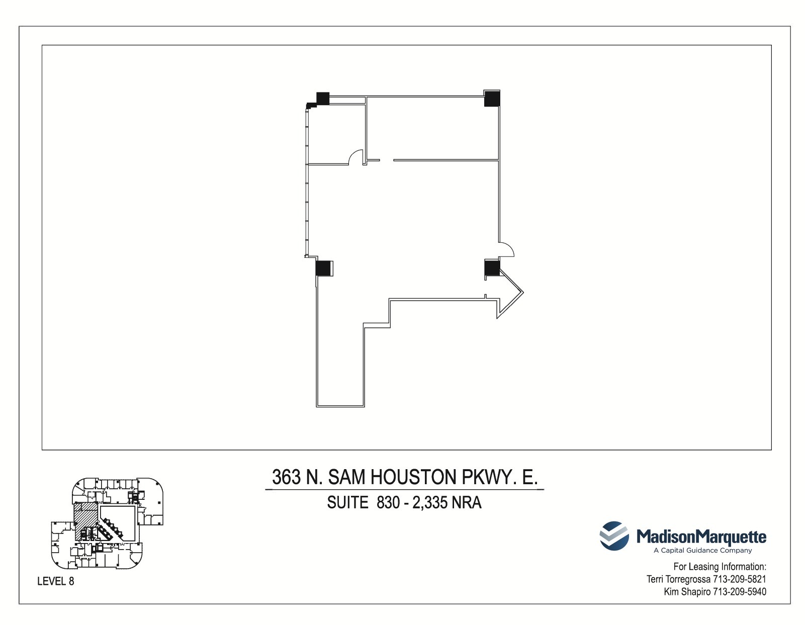 363 N Sam Houston Pky E, Houston, TX à louer Plan d’étage- Image 1 de 1