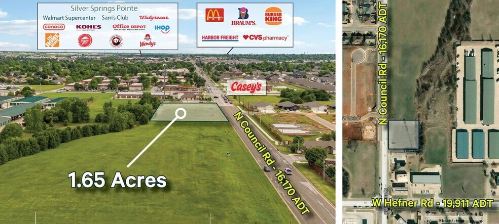 NE/C of W Hefner Rd & N Council Rd, Oklahoma City, OK à vendre - Aérien - Image 2 de 3