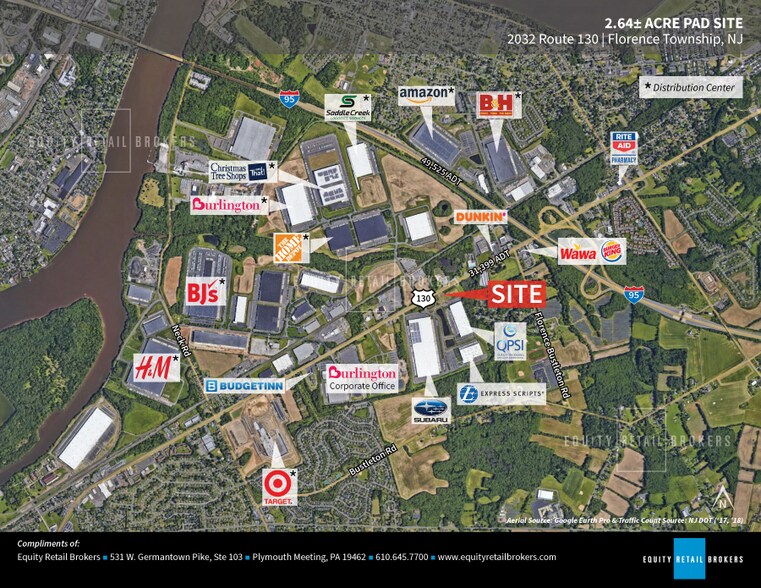 2032 Route 130 N, Burlington, NJ à louer - Aérien - Image 2 de 2