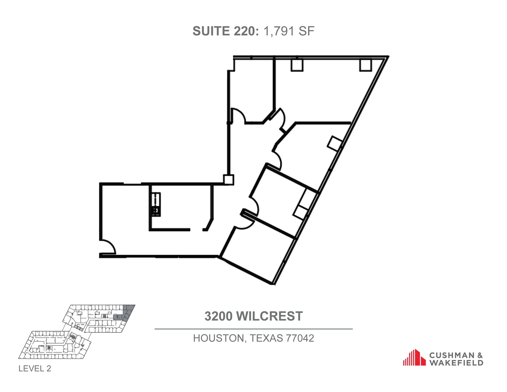 3200 Wilcrest Dr, Houston, TX à louer Plan d’étage- Image 1 de 1