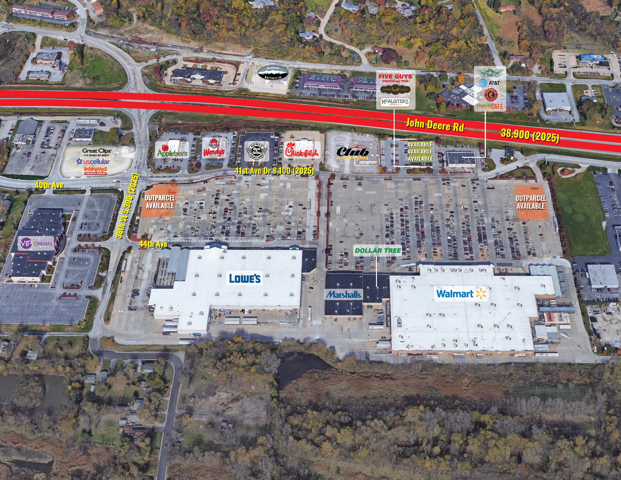 3820-3900 44th Ave, Moline, IL for lease Aerial- Image 1 of 3