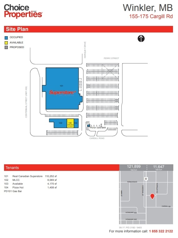 155 Cargill Rd, Winkler, MB for lease Site Plan- Image 1 of 2