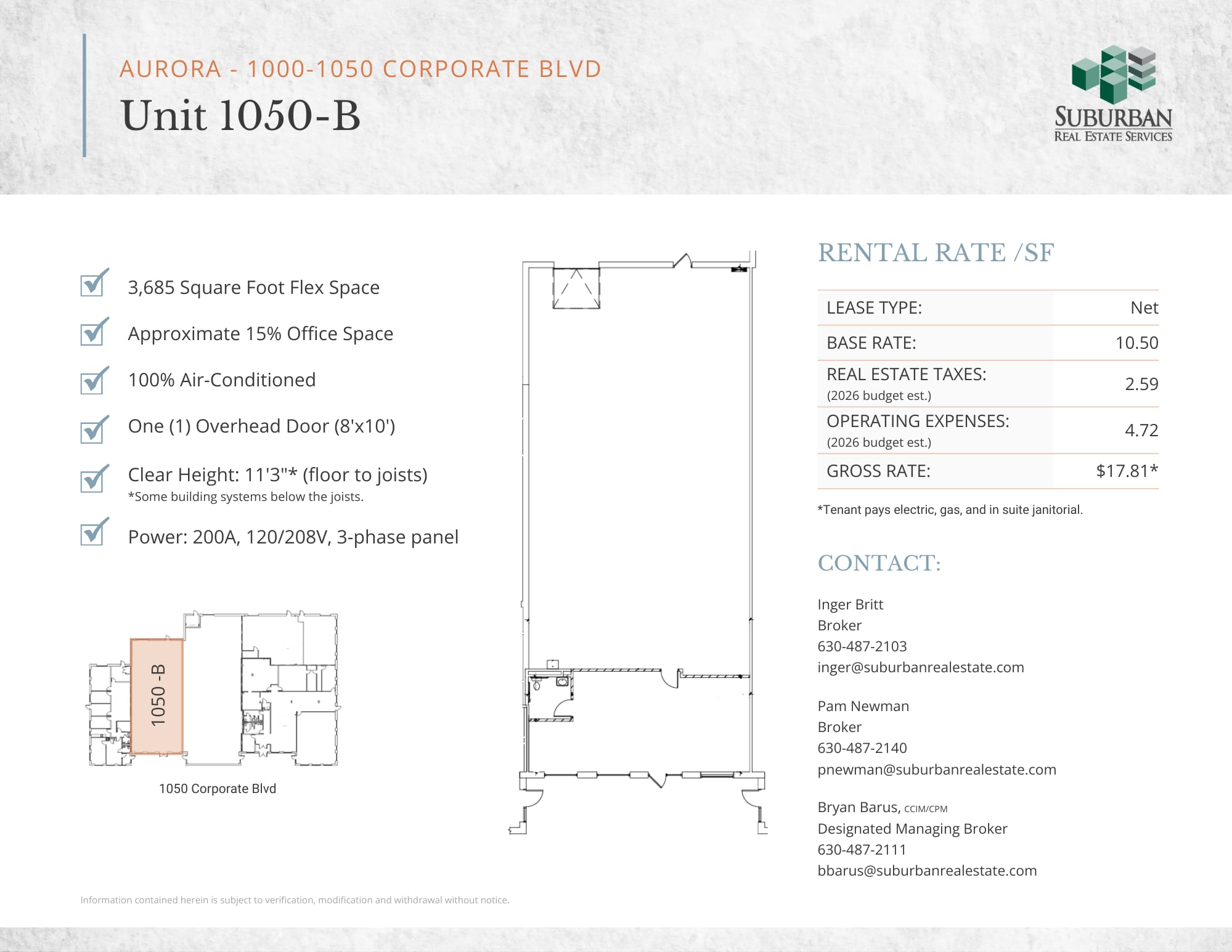 1000-1050 Corporate Blvd, Aurora, IL for lease Floor Plan- Image 1 of 4