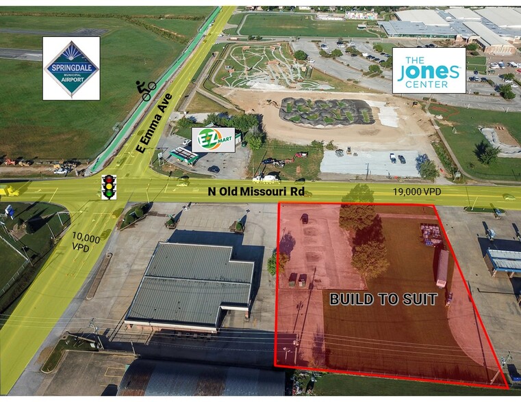 1332 E Emma Ave, Springdale, AR for lease - Aerial - Image 2 of 2