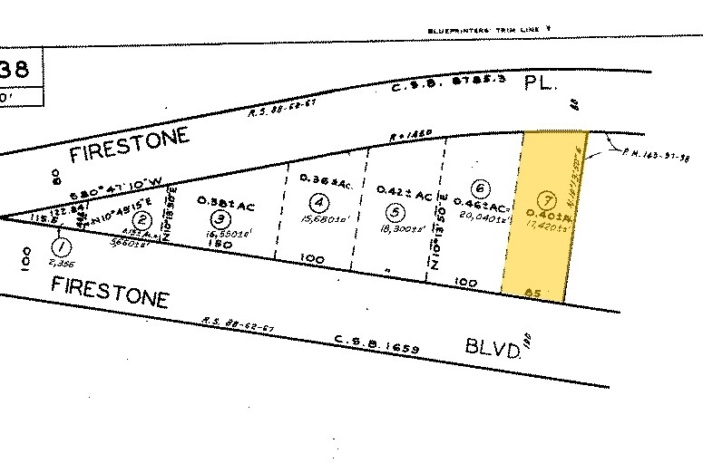 5140 Firestone Pl, South Gate, CA for sale - Plat Map - Image 1 of 2