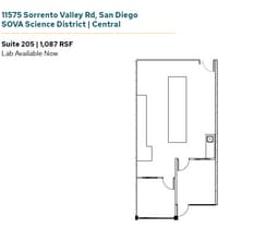 11555 Sorrento Valley Rd, San Diego, CA à louer Plan d’étage- Image 1 de 1