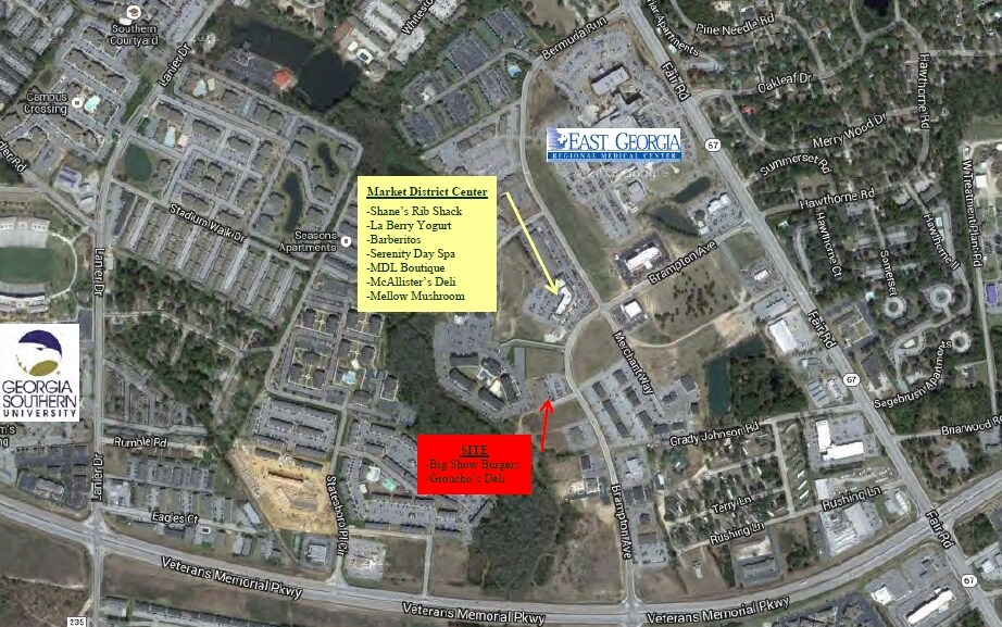 1200-1214 Brampton Ave, Statesboro, GA à louer - Aérien - Image 2 de 5