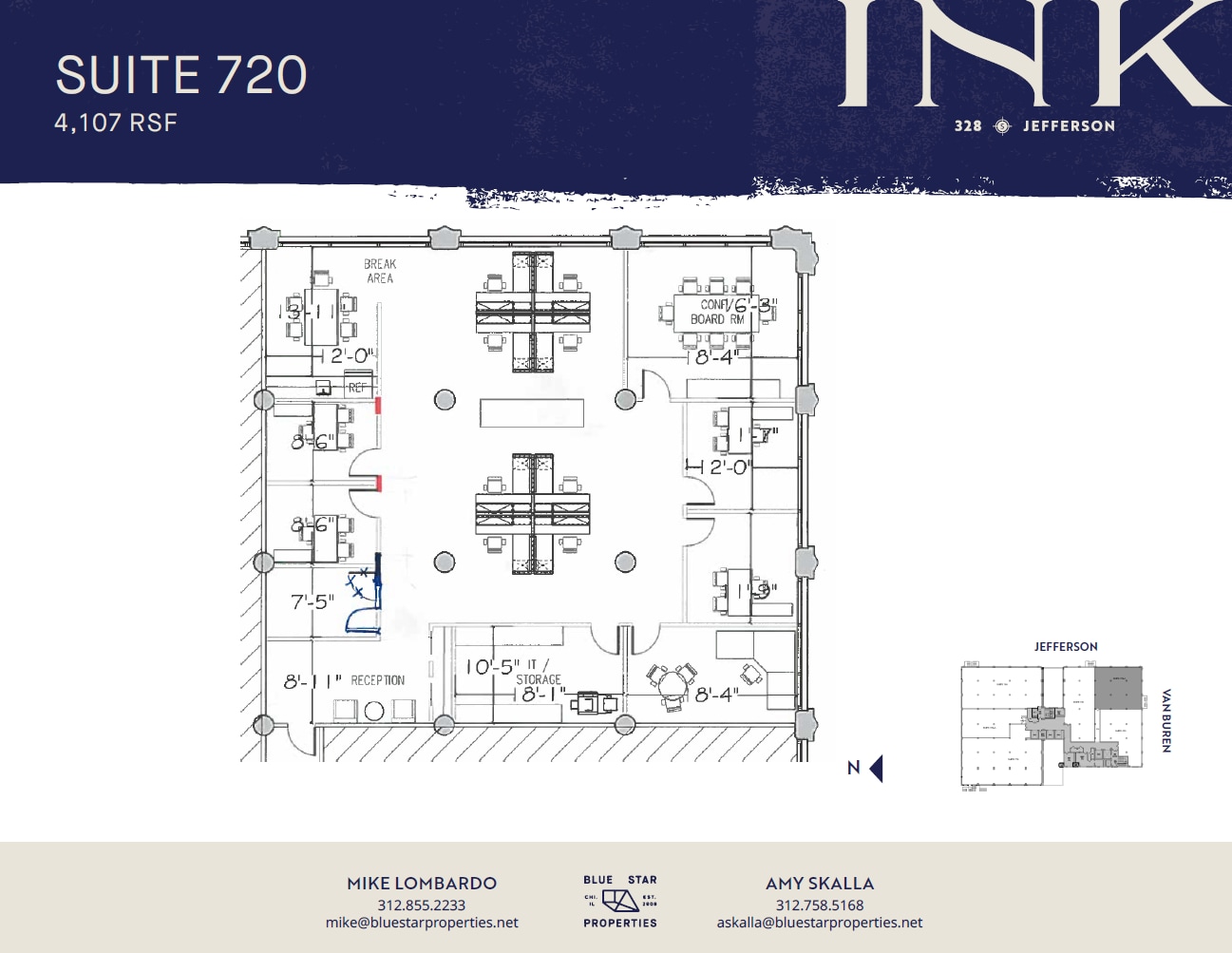 328 S Jefferson St, Chicago, IL à louer Plan d’étage- Image 1 de 1