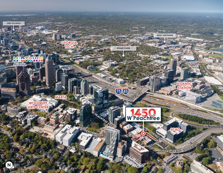 1450 W Peachtree St NW, Atlanta, GA à vendre - Aérien - Image 3 de 9