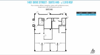 1401 Dove St, Newport Beach, CA for lease Floor Plan- Image 1 of 1