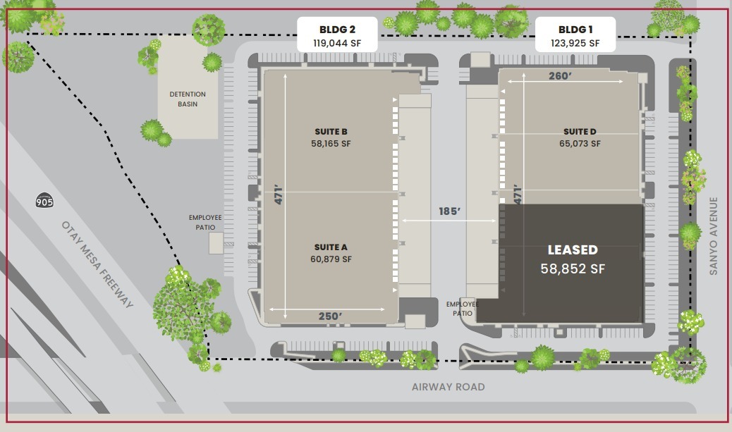 2080 Sanyo Ave, San Diego, CA à louer Plan de site- Image 1 de 2