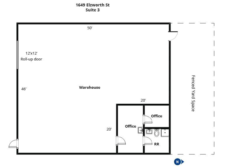 1649 Elzworth St, Bakersfield, CA for lease Floor Plan- Image 1 of 1