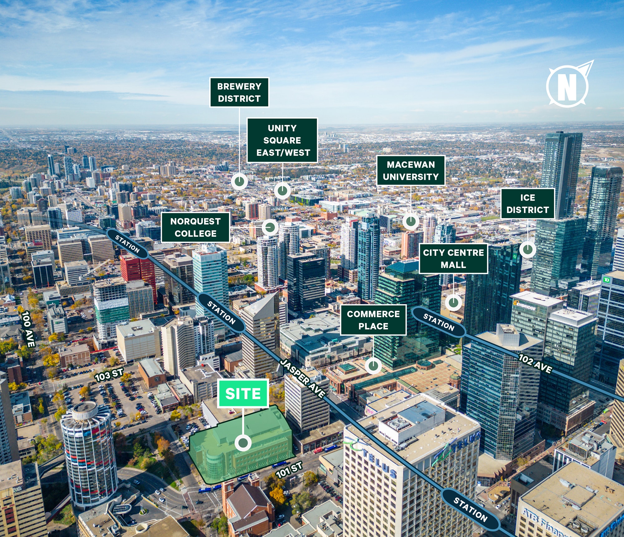 10006 101 St NW, Edmonton, AB for sale Aerial- Image 1 of 4