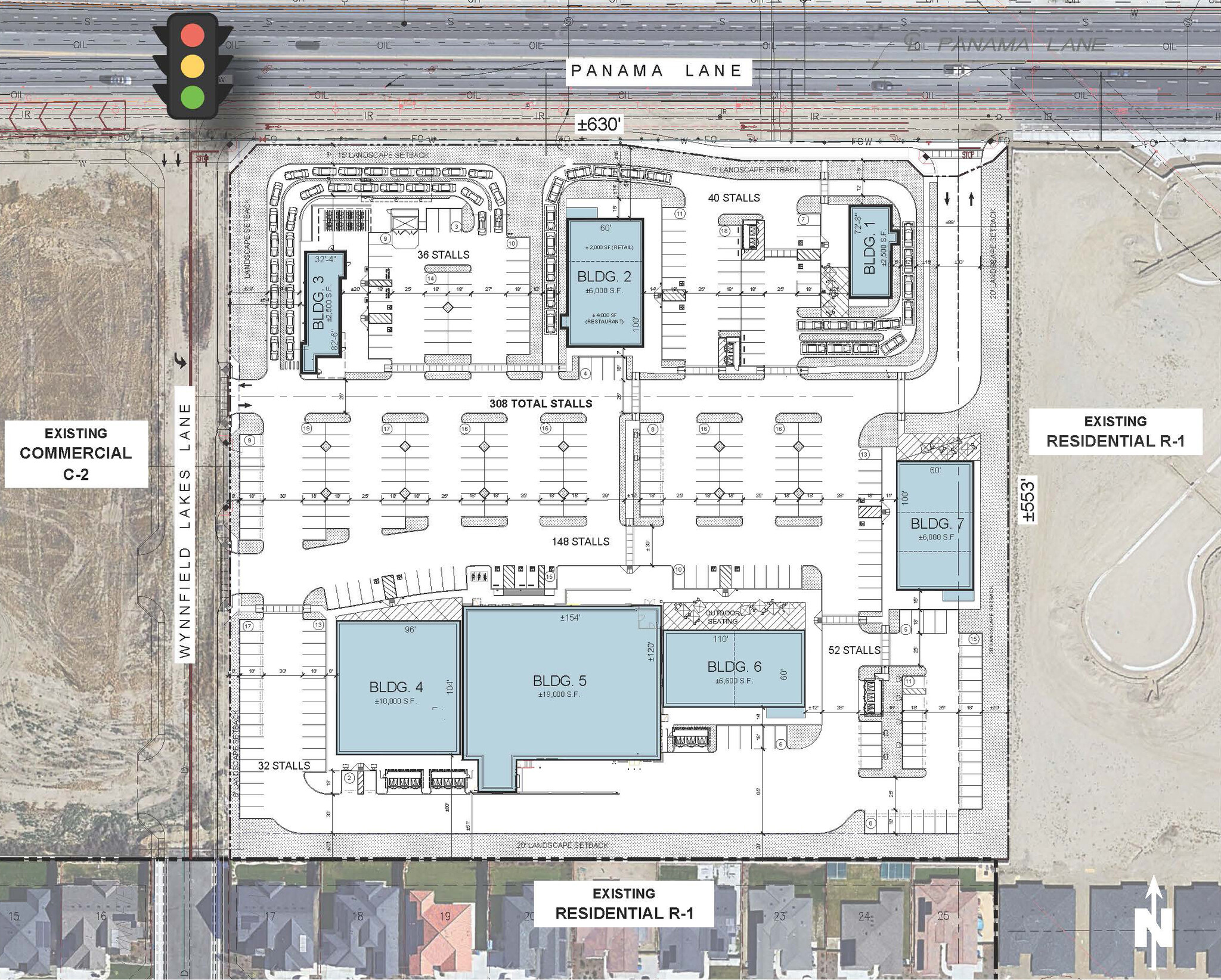 7801 Panama Lan SEQ Panama Lane & Wynnfield Lakes Lane Ln, Bakersfield, CA à louer Plan de site- Image 1 de 2