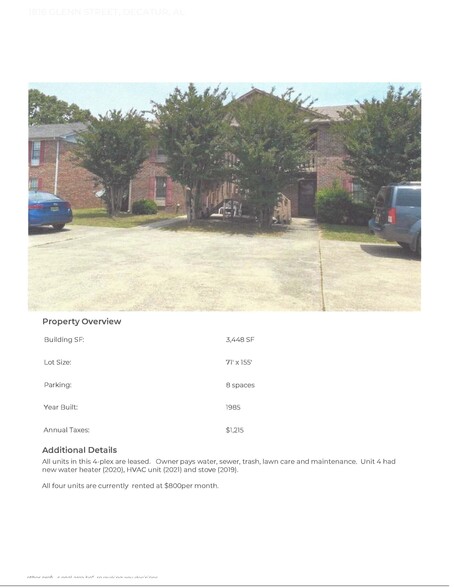 3-Quadplexs, 12 units, Decatur, Al. portefeuille de 3 propriétés à vendre sur LoopNet.ca - Photo du bâtiment - Image 2 de 4