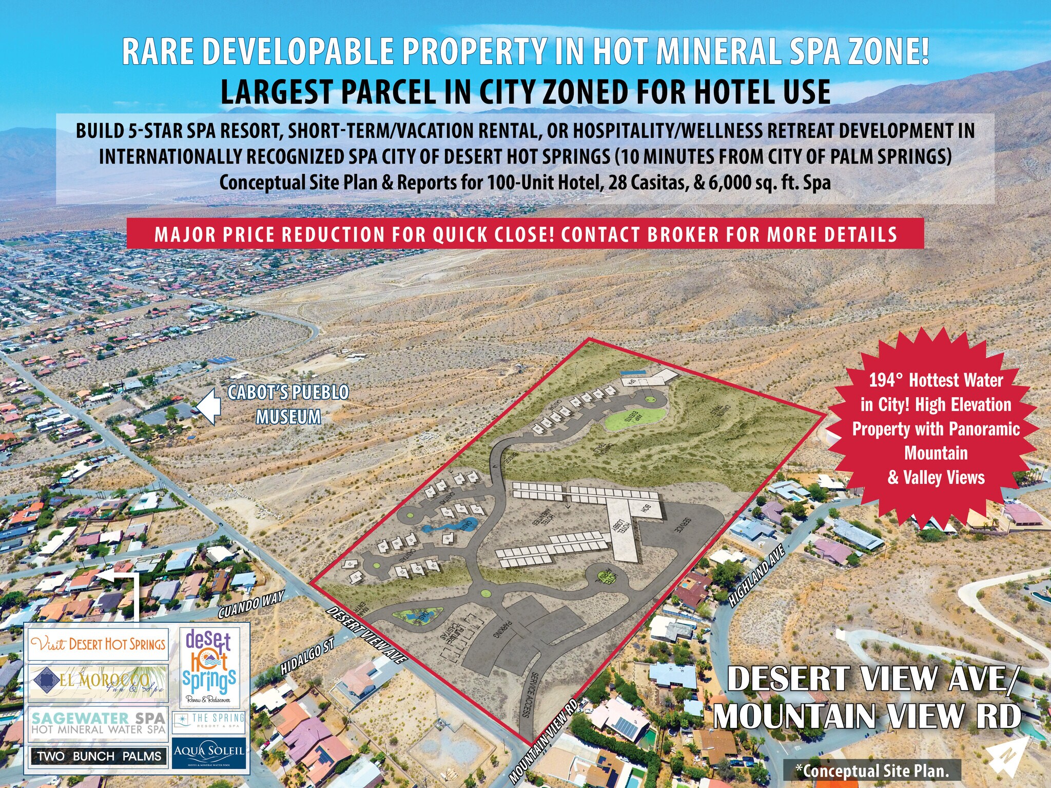 Desert View Ave, Desert Hot Springs, CA à vendre Aérien- Image 1 de 6