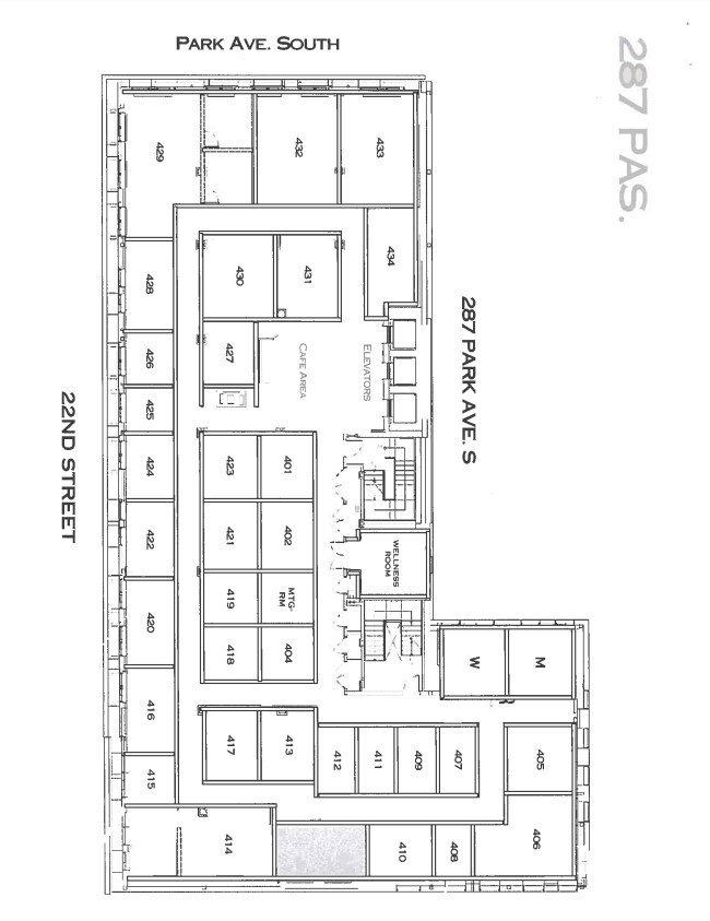 287 Park Ave S, New York, NY à louer Plan d  tage- Image 1 de 1