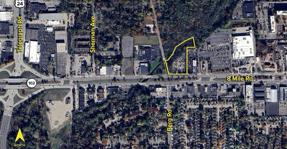Berg Rd & W 8 Mile Rd, Southfield, MI for sale - Building Photo - Image 1 of 1