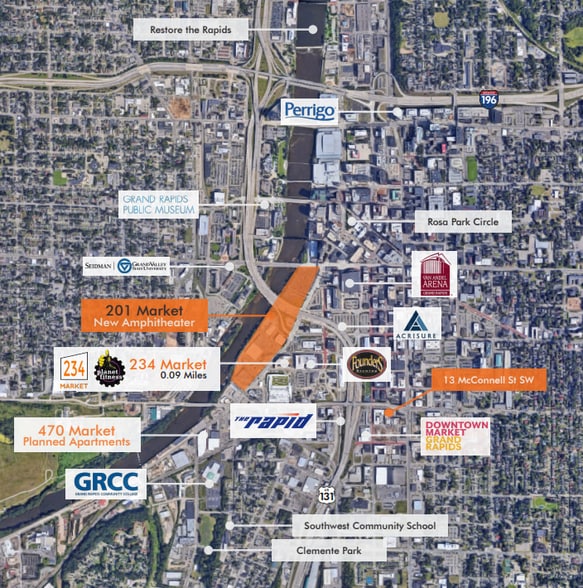 13 McConnell St SW, Grand Rapids, MI for lease - Aerial - Image 3 of 30