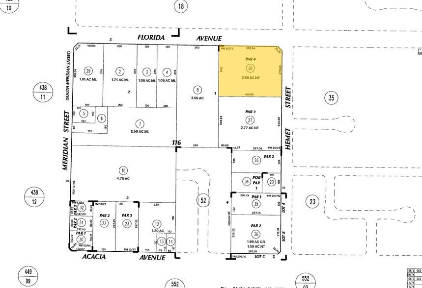 4451 E Florida Ave, Hemet, CA for sale - Plat Map - Image 2 of 5