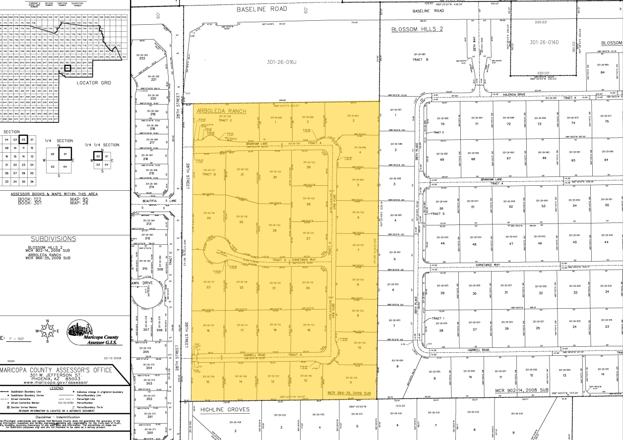 SE Baseline Rd & 28th St, Phoenix, AZ à vendre Plan cadastral- Image 1 de 4