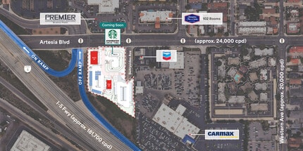 6050 Artesia Blvd, Buena Park, CA - AERIAL map view