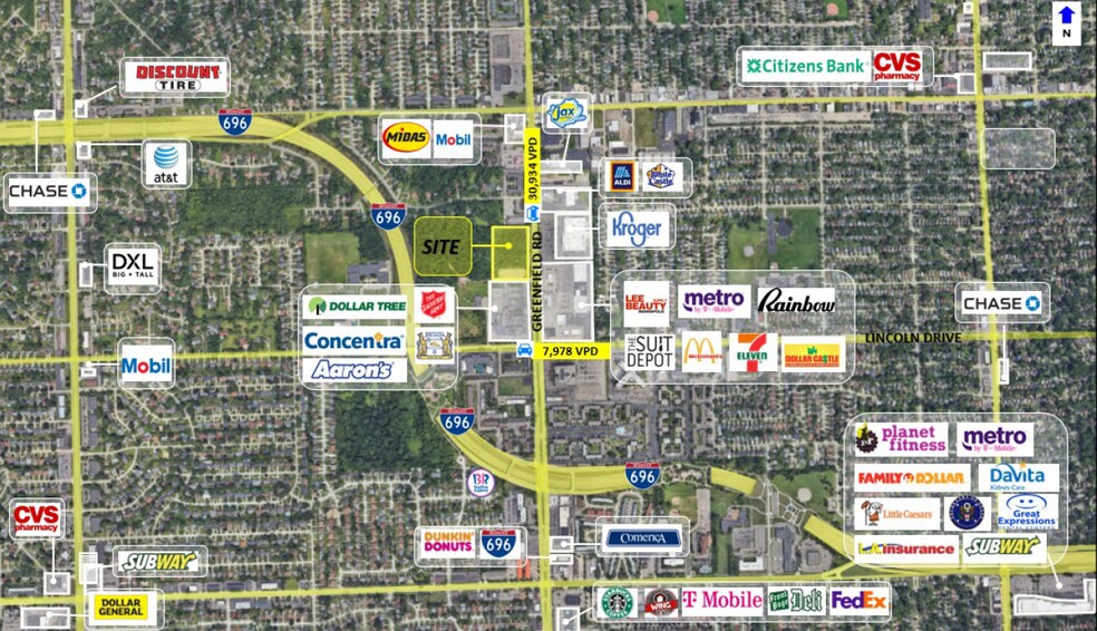 26101 Greenfield Rd, Southfield, MI for lease - Aerial - Image 2 of 3