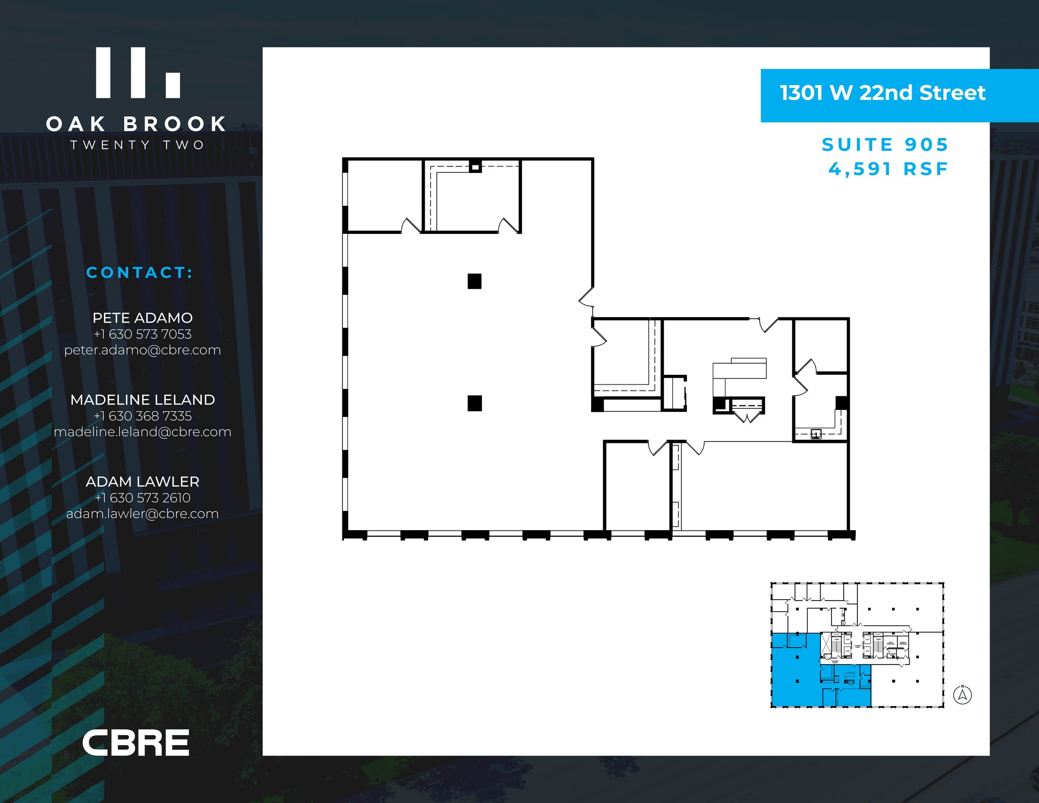 1301 W 22nd St, Oak Brook, IL for lease Floor Plan- Image 1 of 2