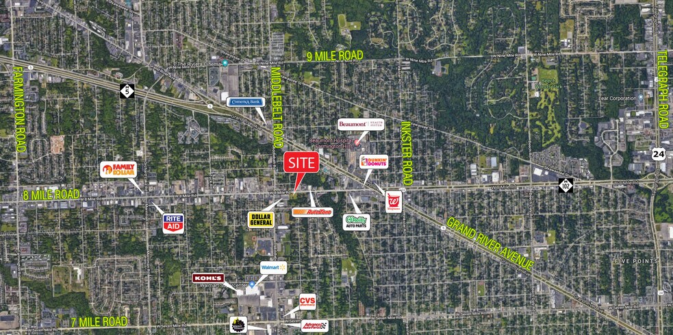 29005-29023 W 8 Mile Rd, Livonia, MI à vendre - Aérien - Image 2 de 2