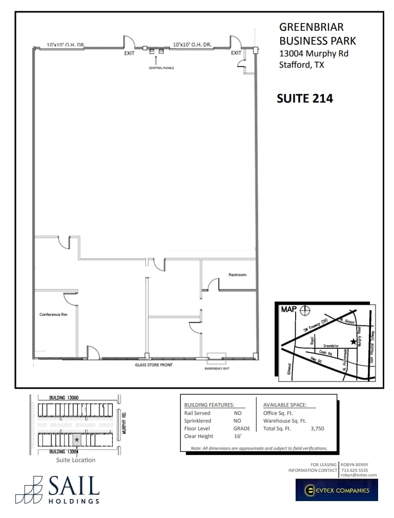 13000 Murphy Rd, Stafford, TX à louer Plan d’étage- Image 1 de 1