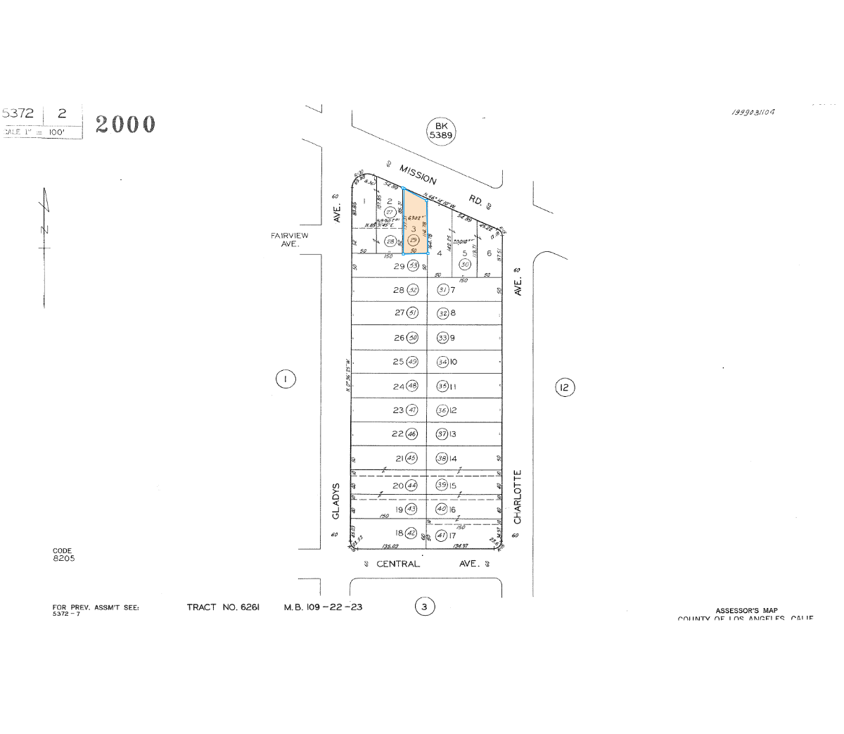 844 E Mission, San Gabriel, CA à vendre Plan cadastral- Image 1 de 2