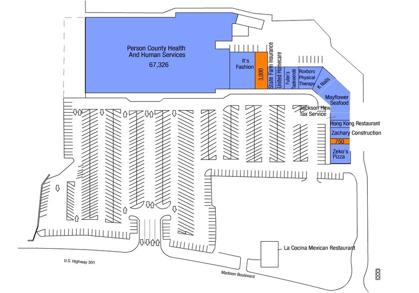 231-355 S Madison Blvd, Roxboro, NC à louer - Plan de site - Image 3 de 7