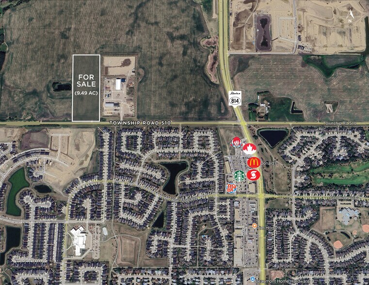 Township Road 510 & Highway 814, Beaumont, AB for sale - Aerial - Image 1 of 1