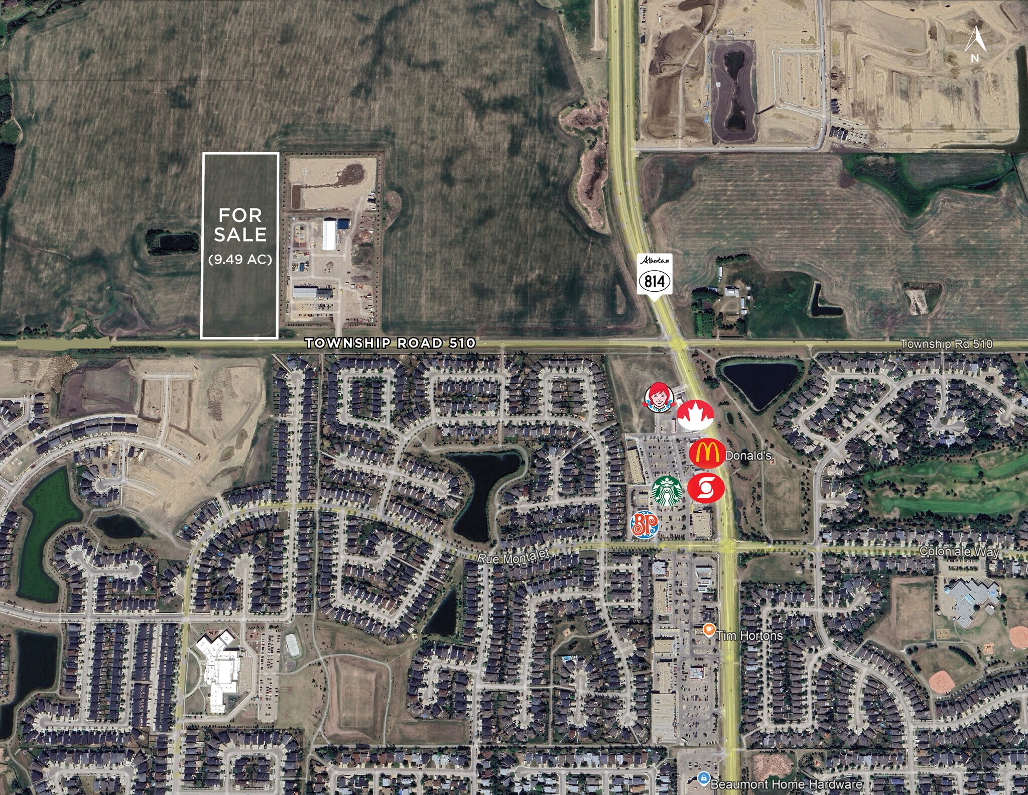 Township Road 510 & Highway 814, Beaumont, AB for sale Aerial- Image 1 of 1
