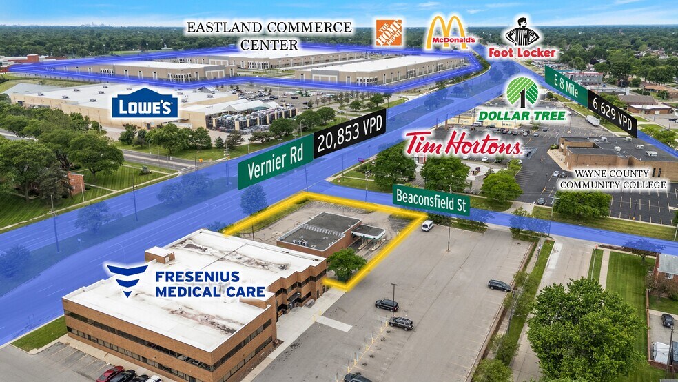 19601 Vernier Rd, Harper Woods, MI à vendre - Photo du bâtiment - Image 2 de 7