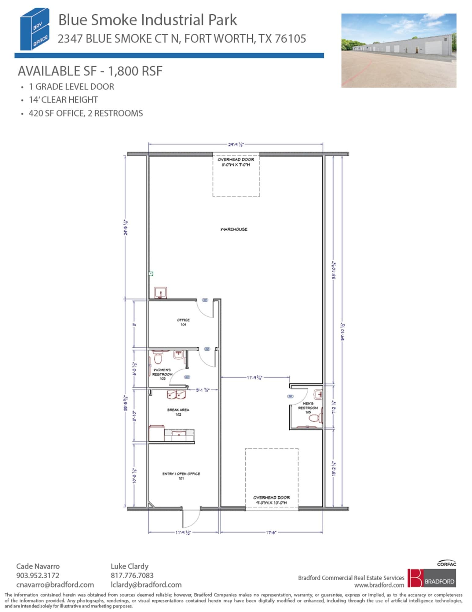 2402-2404 Blue Smoke Ct, Fort Worth, TX for lease Floor Plan- Image 1 of 1