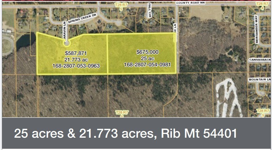 21.773 ac off Karavin Lane, Rib Mountain, WI à vendre - Photo principale - Image 1 de 2
