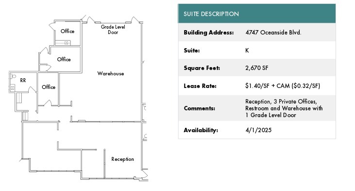 1818 Peacock Blvd, Oceanside, CA for lease Floor Plan- Image 1 of 1